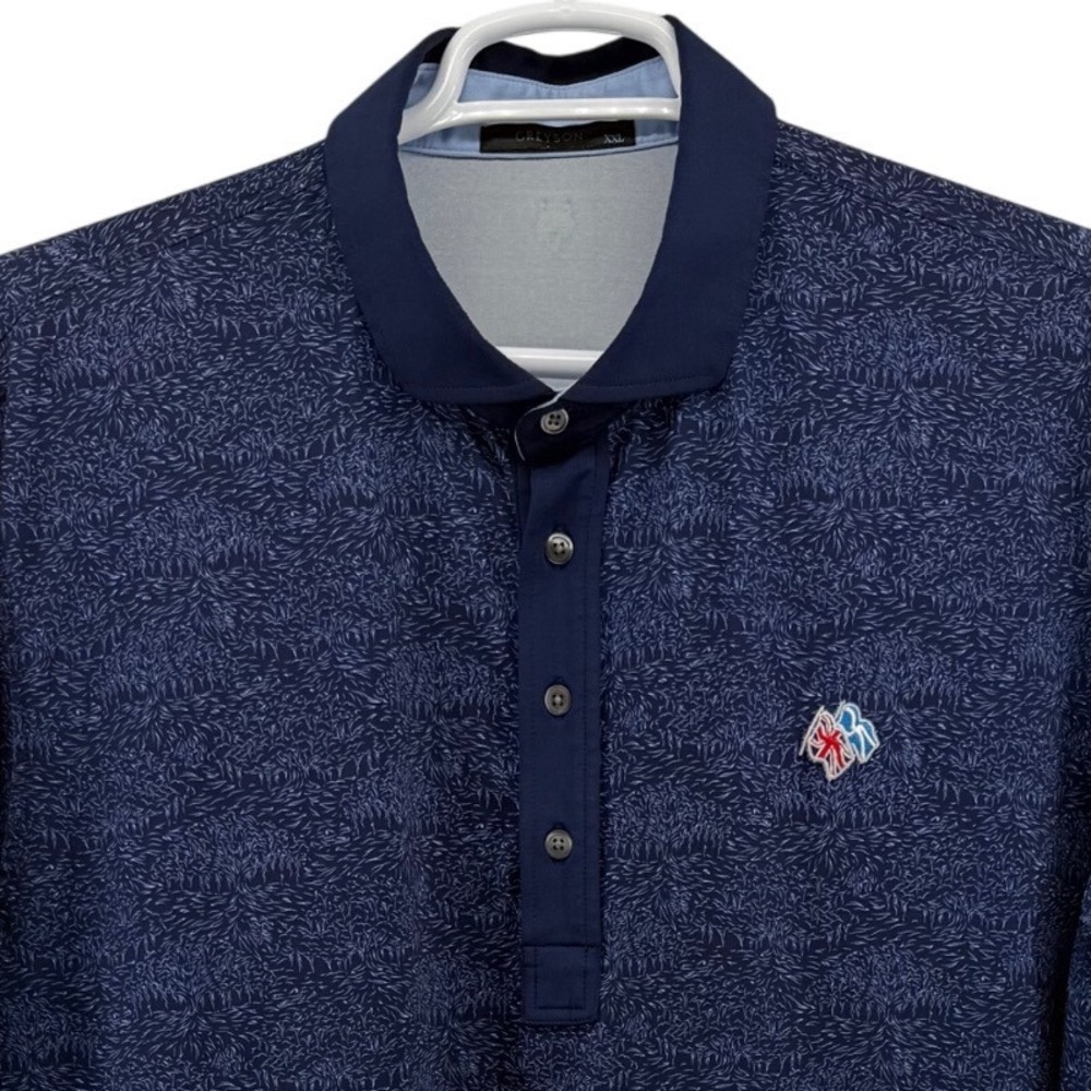 Greyson Mens XXL Navy Blue Micro Floral Performance Polo Frederica Golf